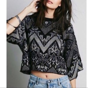 🌾Free People Quirky Cropped Aztec Sweater